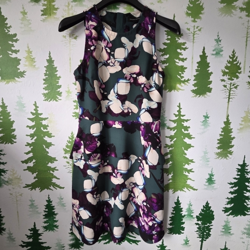 Floral Banana Republic Sleeveless Peplum Dress.